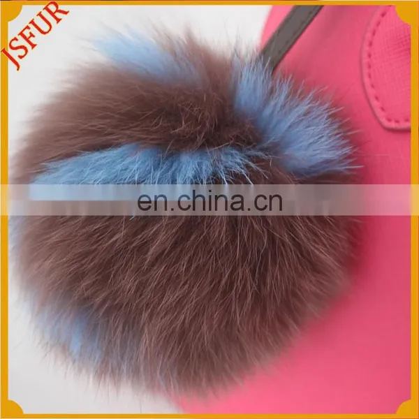 Fox Fur Ball Accessory Letter Pom Pom Fur Keychain photo-2