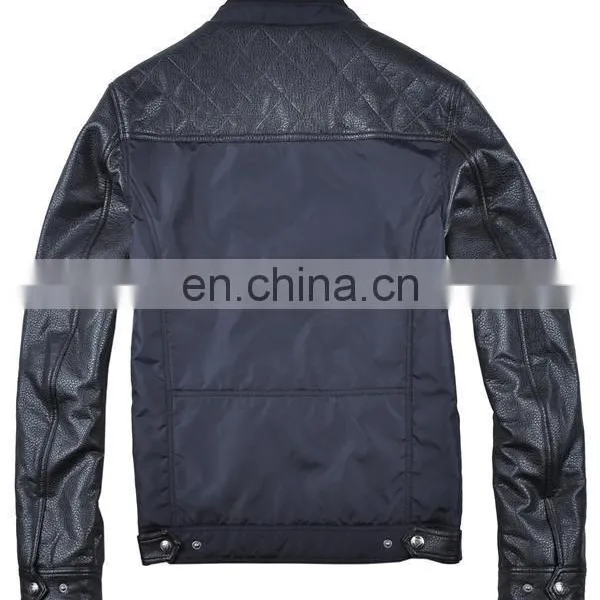 2017 New Fashion pu and Nylon Jacket for Man photo-2