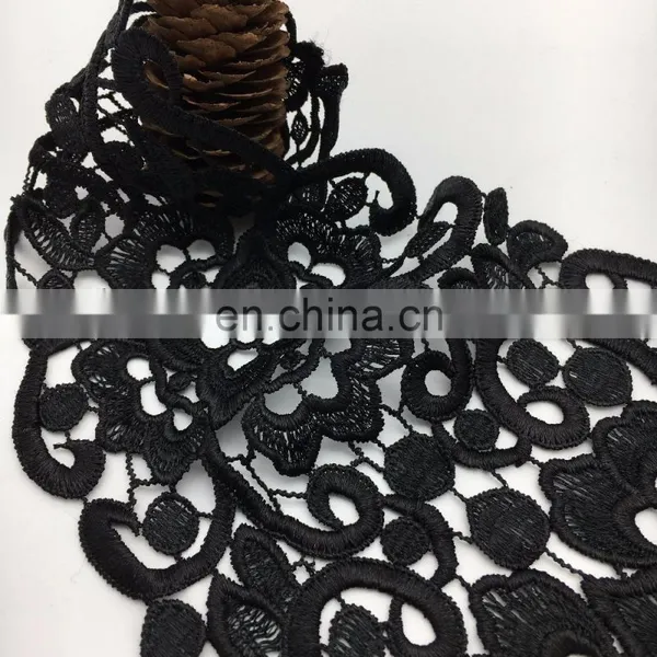 OLN14770 Elegant Black Neck Lace Hand Embroidery Designs for Girls Dress photo-6