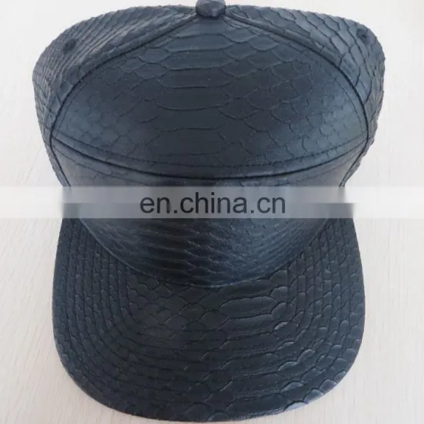 Custom Design Black Snake PU Leather Cap/hat for Promotion photo-2