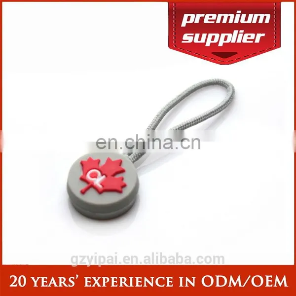 China Custom Polyster Nylon Cord Fancy Zipper Pulls Silicone Zipper Pull Designer Zipper Pulls