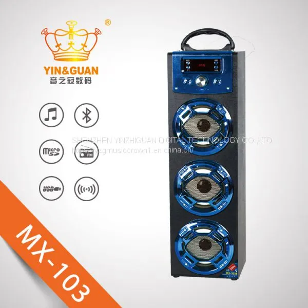 Wooden Portable Bluetooth Speaker With Karaoke FM Function photo-3