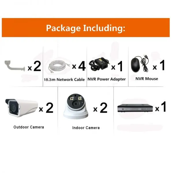 4chs H. 265 1080P Full Color in Day & Night Poe IP Camera Systems photo-5