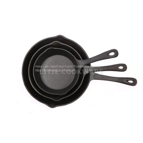 6.5 Inch-10.25 Inch Pre-Seasoned Cast Iron Round Skillet Fry Pan Set Skillet Manufacturer photo-2