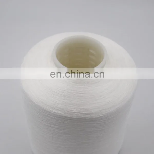 China Factory Supply High Tenacity Raw White High Strength Polyester Sewing Thread photo-3