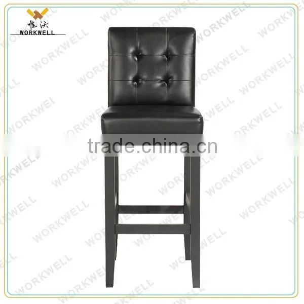 WorkWell Leather High Leg Wooden Bar Chair Kw-D4061 photo-6