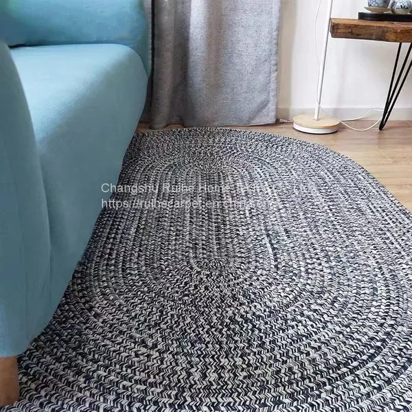 Mixed Colours Polypropylene Braided Rug Home Carpet Oval Shape photo-5