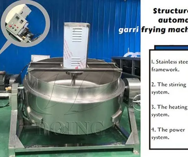 3 Types Heating Methods Garri Frying Machine Garry Processing Equipment for Yellow Garri Producing Garri Fryer Machine photo-4