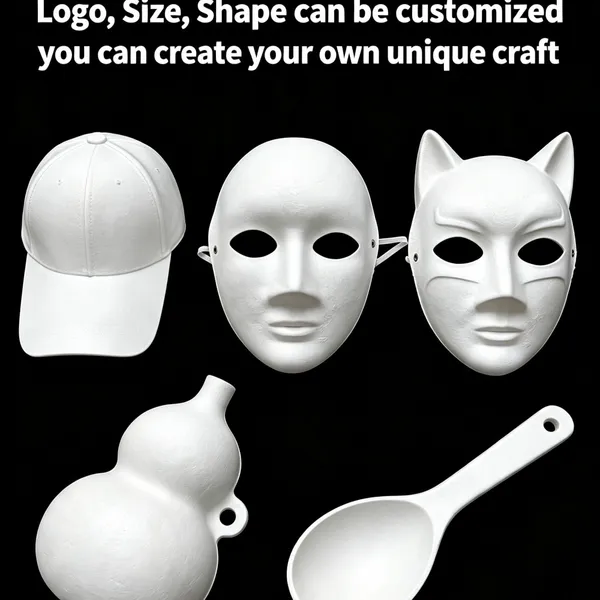 Fiber Face Mask Manufacturer Custom OEM/ODM Pulp Molding Mask White or Beige photo-3