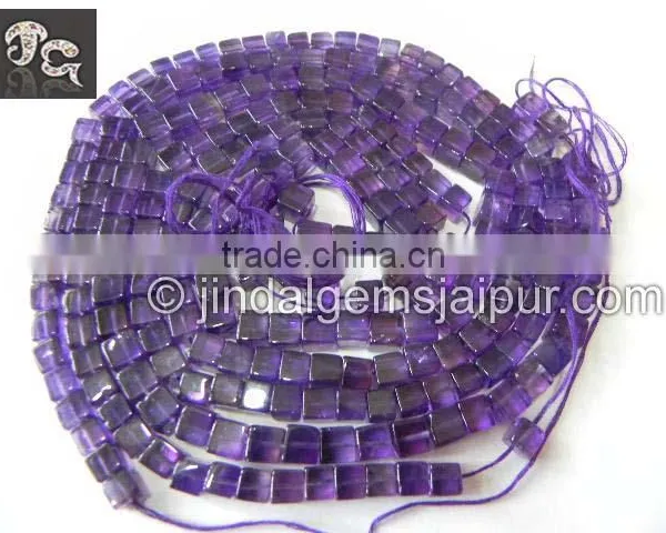 Wholesale Natural African Amethyst Smooth Cube Beads