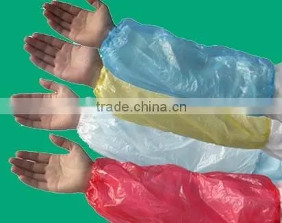Food Industry Waterproof Disposable Plastic PE Sleeve Covers Oversleeves Red Blue White Yellow