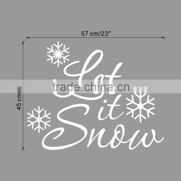ALFOREVER Christmas Days Decoration Let is Snow Quote Vinyl White Decals photo-4