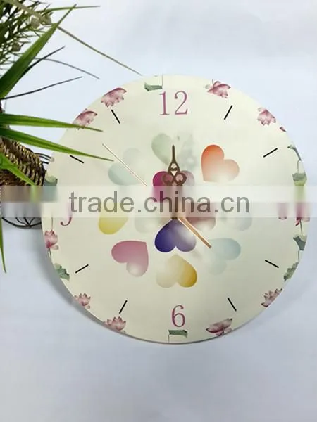 UV Oil 4C Printing Colorful Heart Decorative Acrylic Wall Clock