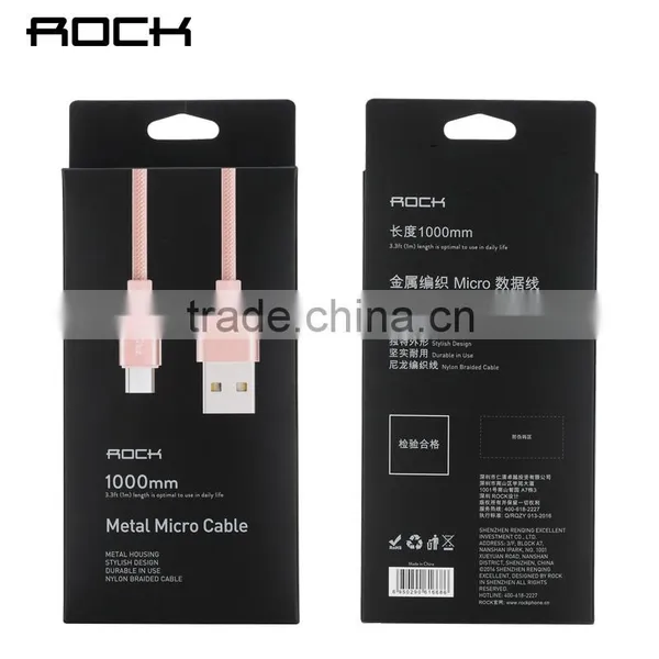 ROCK Metal Weave Micro Cable for Samsung s7 Edge/s7 1m Nylon 2.1A Quick Charging and Data Sync Micro USB Cable for Huawei/HTC photo-6