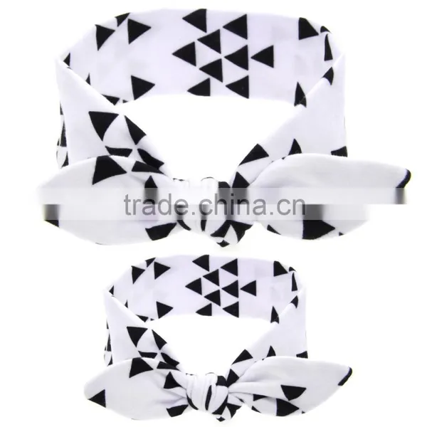 Hot-sale Mommy Baby Knotted Turban Headband Head Wraps Mommy and Baby Headbands for Hair Accessories Polka Dot Headwear Wh-1737 photo-3
