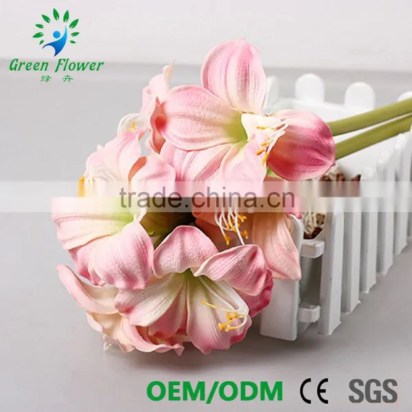 2016 Wholesale Multicolor Latex Artificial PU Flowers Amaryllis Real Touch Bouquet Wedding Bridal Decor Display Flower photo-5
