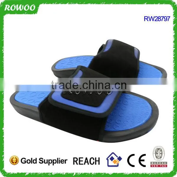 Red Leather Mens PU Leather Slide Sandals photo-4