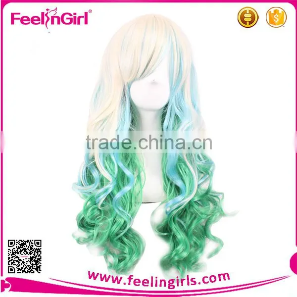 Japanese Long Human Curly Wigs Cosplay Full Lace Hair Wigs photo-4