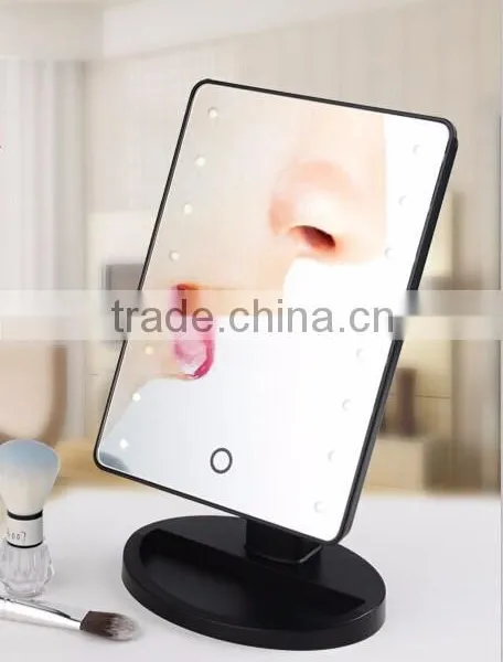 Luxury Vanity Desktop Square Cosmetic Mirror With Led Light photo-3
