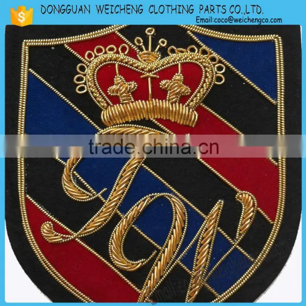 Bullion Cap Badges | Bullion Hand Embroidered Military Cap Badge Patch Emblem | Hand Embroidered Bullion Blazer Badges