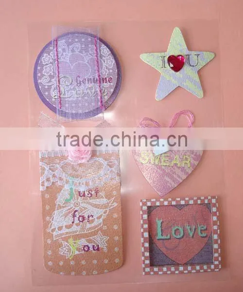Decorateive Wholesale Custom Adhesive 3D Paper Stickers