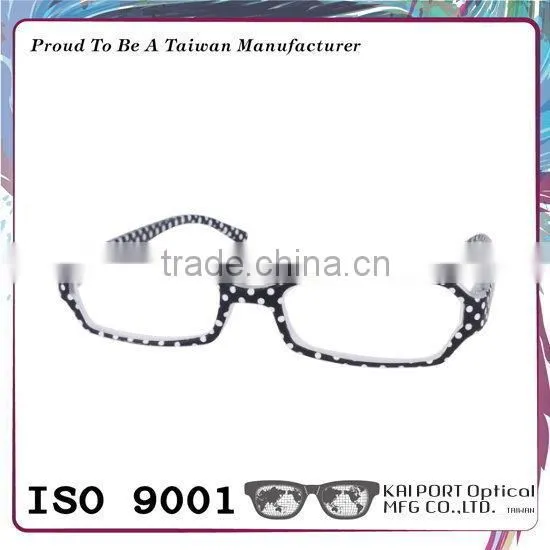 Polka Dots Pattern and Rubber Coating Eyeglasses Frames photo-3