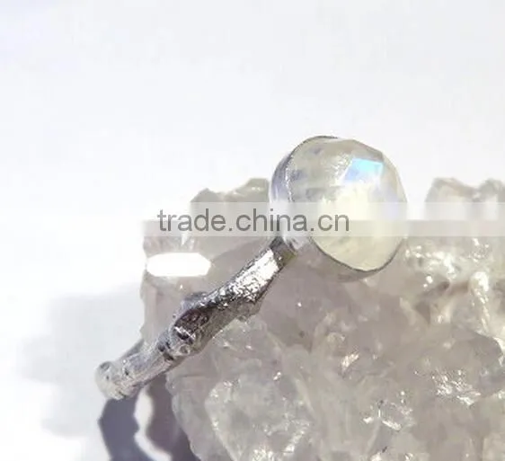 Moonstone Ring, Rainbow Moonstone Ring, Twig Rings, Silver Twig Ring, Rainbow Moonstone Twig Ring, Branch Ring, Silver photo-2