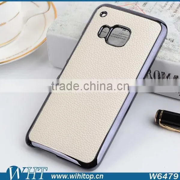 Wholesale Cell Phone Case for HTC M9 Back Cover, Litchi Skin Leather for HTC M9 Case Gold photo-4