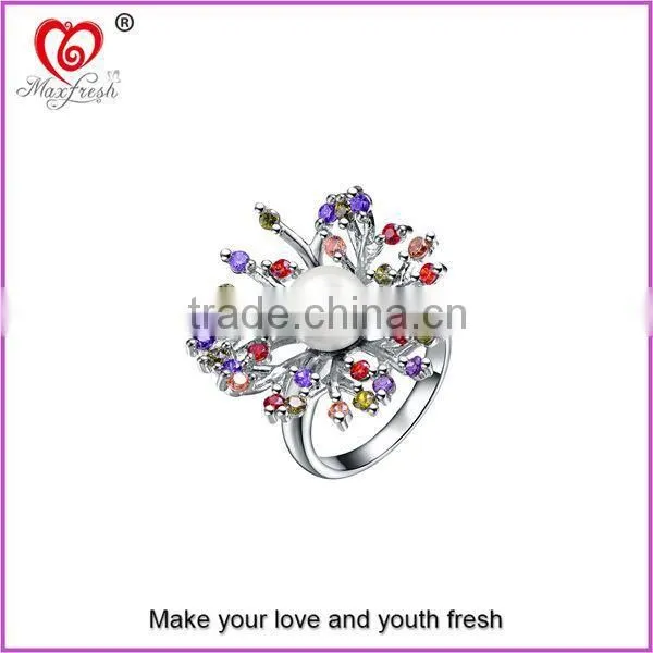 Jewelry Factory Wholesale Fashion Silver Zircon Rings Silver Plating Zircon Rings for Women