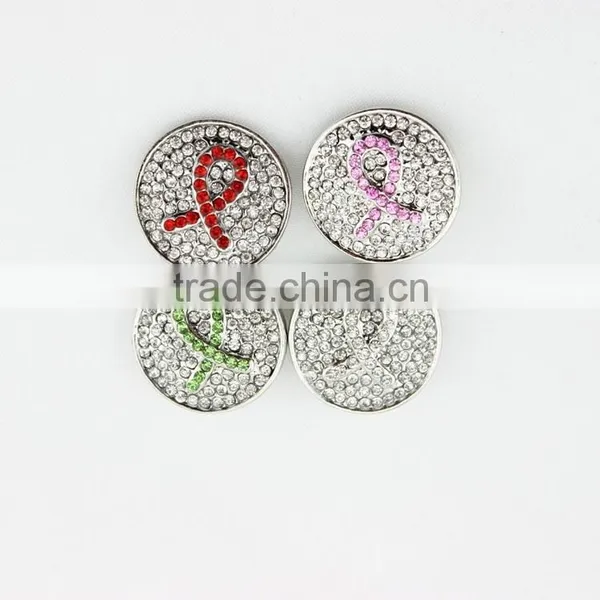Custom Snap Buttons White Ribbon Crystal Snap On Interchangeable Snap Jewelry photo-2
