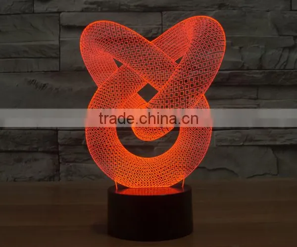 Mosunx Busines Night Light Optical 3D Chain Link Lighting Laser Cut Desk Lamp With USB Port LED for Children photo-6