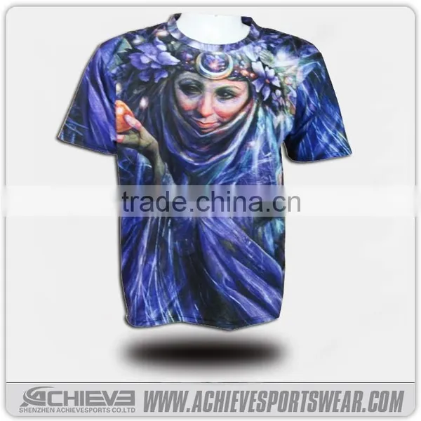 OEM Digital Printing T Shirt Crew Neck Sublimated T Shirt photo-4