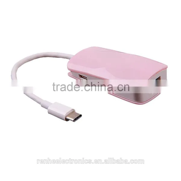 New 2 Ports Usb Hub Usb 3.1 Type C Hub With 1 Port RJ45 Gigabit Ethernet Lan Adapter 10/100/1000 Mbps photo-6