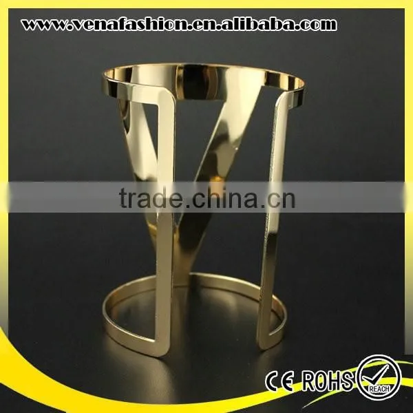 Screw Cuff Bracelet Plain Metal Bangle Design photo-4