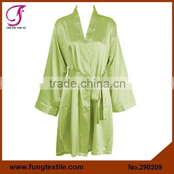 2902 New Style Customized High Quality Short Plain Silk Robe Quality Choice photo-3