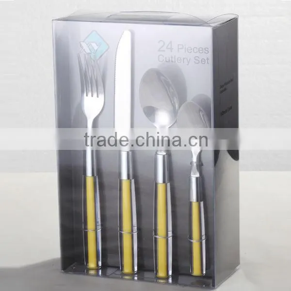 High Quality 24PCS Nice Gift Box Stainless Steel Plastic Handle Cutlery Set For Promotional Gift and Christmas Gift photo-6