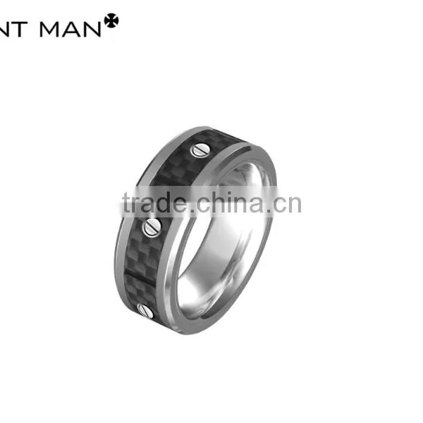 China Manufacturer of Black Carbon Fiber Band Tungsten Carbide Ring Band photo-3