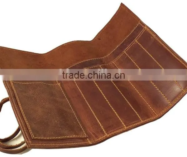 Rustic Genuine Leather Pencil Roll - Pen and Pencil Case photo-2