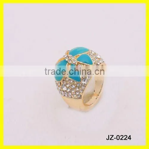 12k Gold Quartz Zinc Alloy Ring