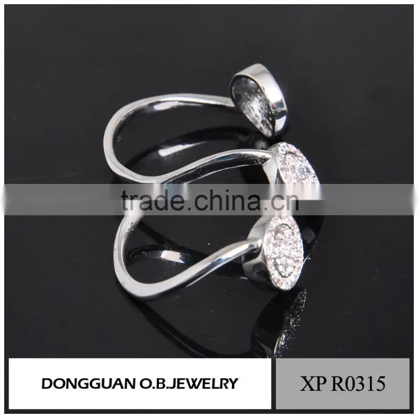 Popular 925 Sterling Silver Ring Wedding Adjustable Ring Plated White Gold photo-3