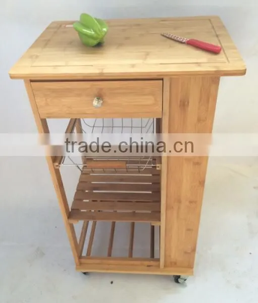 Wooden Kitchen Trolley Modern Kitchen Trolley Bamboo photo-5