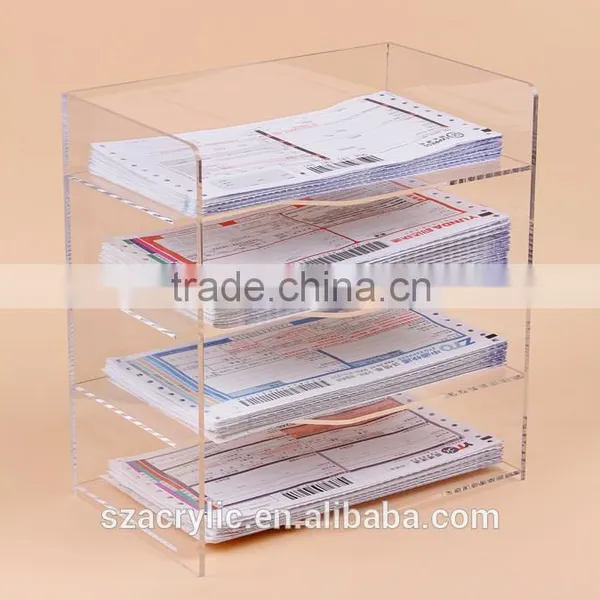 Acrylic Document Rack File Organizer Rack Bank Notes Organizer Shelf photo-3