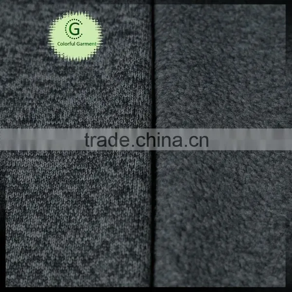 100% Polyester Cationic Similar Heather Gray Polar Fleece for Hoodie Garment