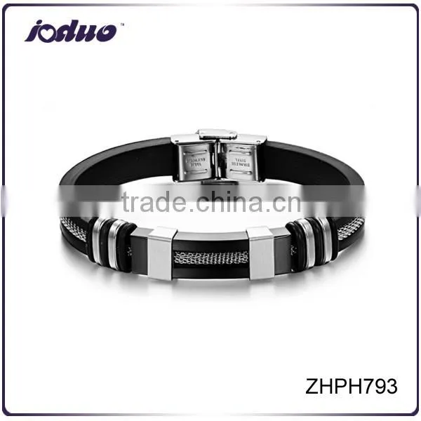 2016 Wholesale New Titanium Steel Men Silicone Bracelet