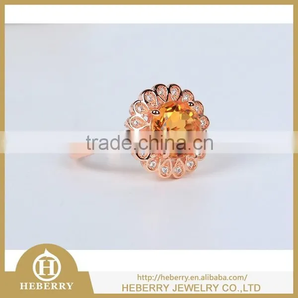Silver Wedding Ring With Excellent Cutting Citrine Gemstone Best Gift for Ladies photo-2