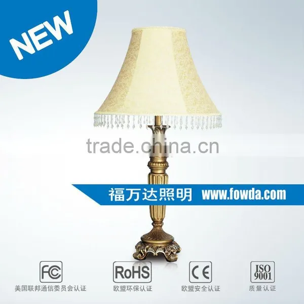 FOWDA European Style Golden Table Lamp