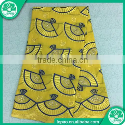 2016 African Block Printed Wax Rhinestones Wax Fabric for Garment in Guangzhou photo-2