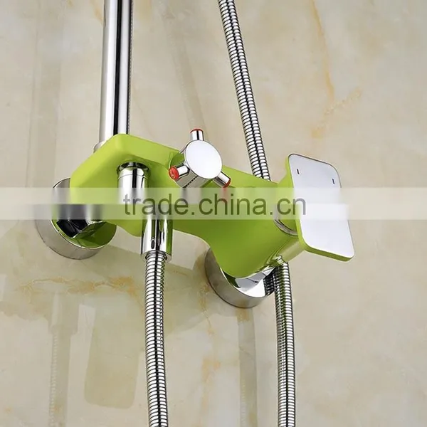 Colourful Baking Varnish Bath& Shower Rotate Faucet Set With ABS Plastic Rain Shower Head &hand Shower photo-5