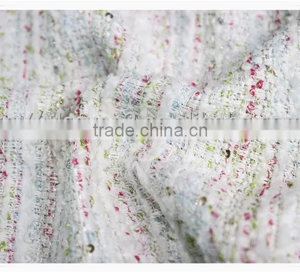 2016 Fashion White Thick Tweed Fabric, Heavy Woolen Tweed Fabric for Winter Garment photo-3
