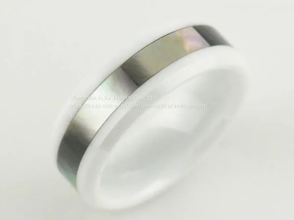Customizable White Zirconia Ceramic Jewelry Couple Ring For Wedding photo-3